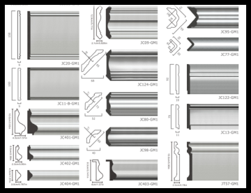 Silver Grey Color Polystyrene Mouldings Composite PS Wall skirting Board