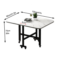 Folding Dining Table for Small Spaces: Kitchen Table with 2 Drop Leaf