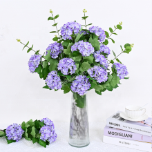 Single Branch Soft Home Living Room Decorations with Artificial Hydrangea Flowers for Wedding Window Display