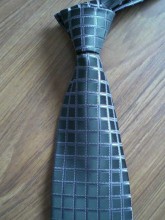 blue woven silk tie