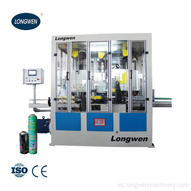 Combinación automática de latas de aerosol que hace la máquina en el embalaje de gas / líquido / polvo