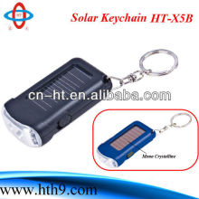 Mini rechargeable led solar flashlight with keychain
