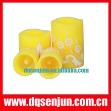 Flameless Candle,flower paint Led Candle,yellow candle