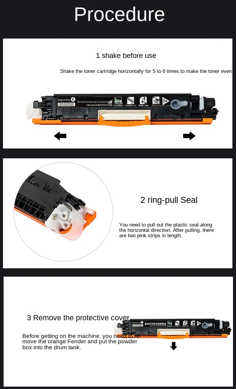 Amida CF380A Color Toner Cartridge CF381A CF382A CF383A Compatible for PRO MFP M476