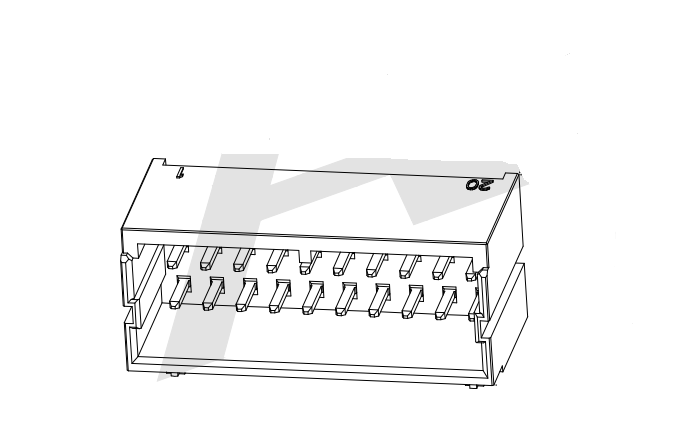 2.5 ملم الملعب 90 ° DIP WILFER CONNECTOR SIDE