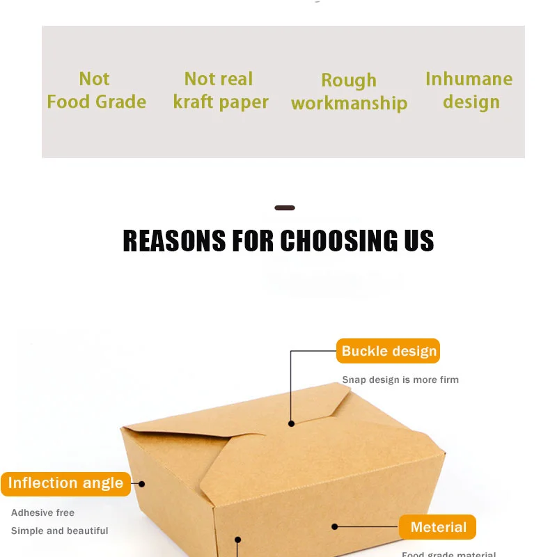 Eco Friendly Takeaway Food Containers Disposable Hot Soup Cups Kraft Paper Salad Bowl