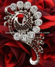 Crystal A Grade Rhinestone Silver Tone Brooch Pin