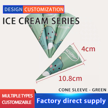 Green ice cream cone paper sleeve