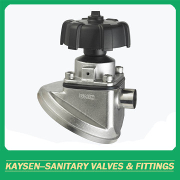 Sanitary diaphragm valve weld end manual type