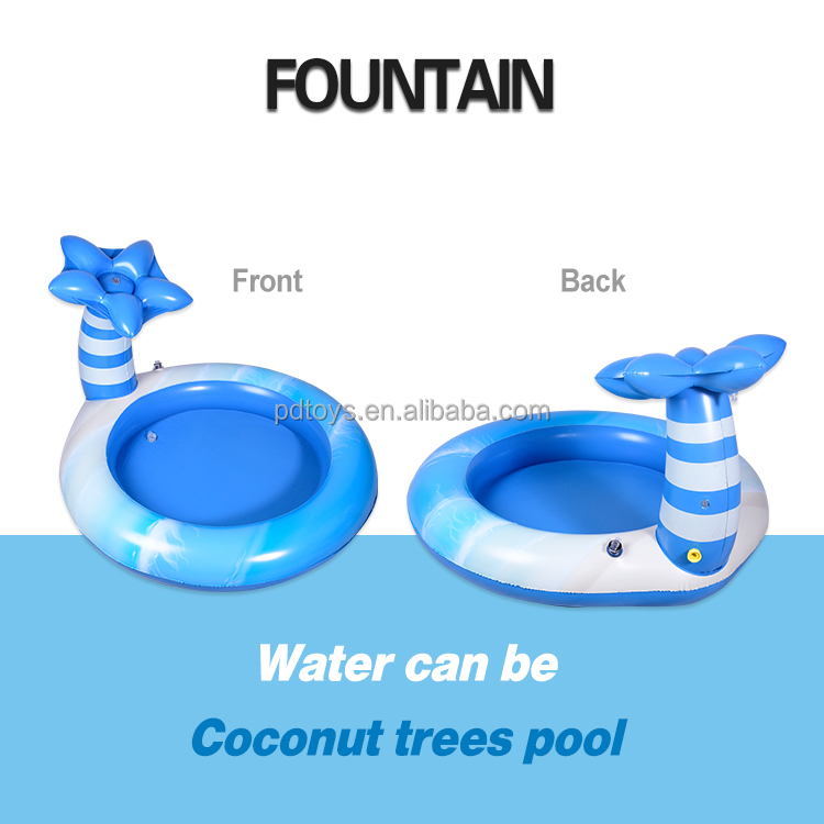 ODM OEM PVC kids children's indoor play center pool inflatable palm tree pool sprinkler water game toy swimming pool