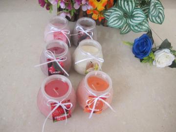 Colorful Hand Poured Paraffin Wax Glass Candle