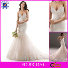 2013 mermaid embellished lace wedding dress with sweetheart neckline