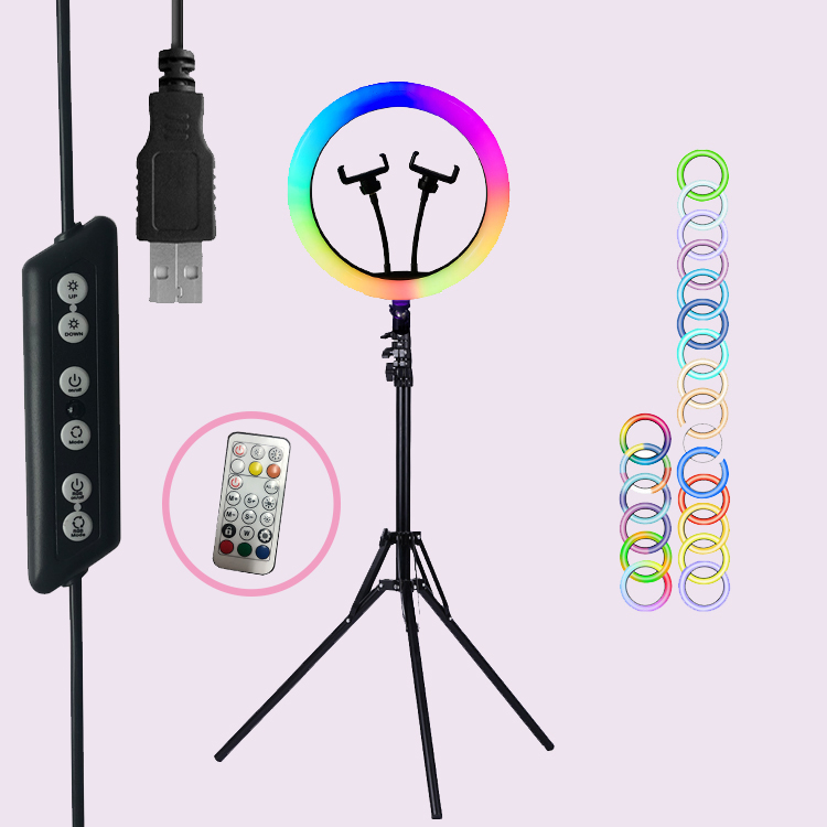 12 inch RGB ring light with stand