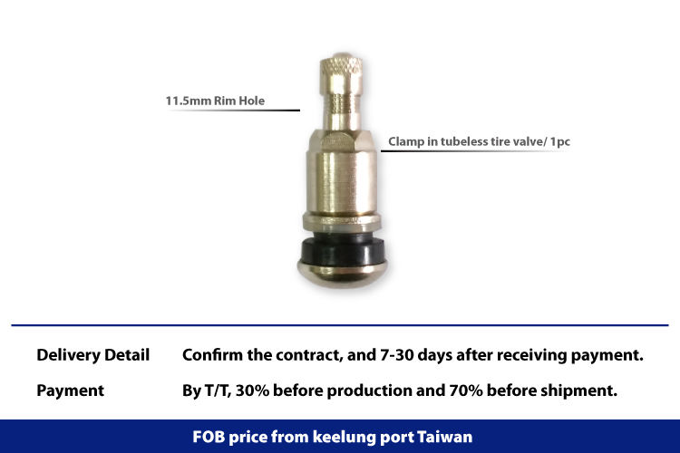 MS525, Clamp in Tubeless Tire Valve TPMS screws onto bottom