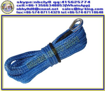 Blue uhmwpe atv winch rope , amsteel blue atv winch rope , utv winch rope with ss thimble