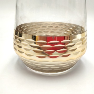 gold engraved high ball glasses stemless wine cup