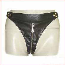 Leather Newest Assemble Available Male underwear Chastity Device Penis Sleeve Male Chastity Belt with zip fastening