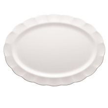 White Melamine Oval 20 Inch Plastic Food Tray Large Serving Platter