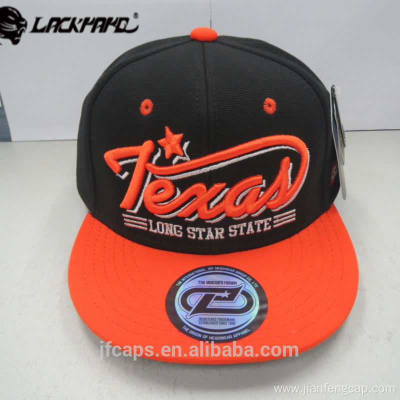 3D embroidery snapback hiphop flat cap fashion