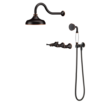 Oil Rubbed Bronze 3 Handle Shower Faucets