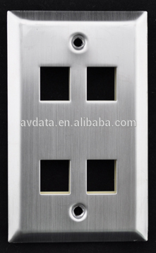 4 Port Stainless Steel networking faceplate