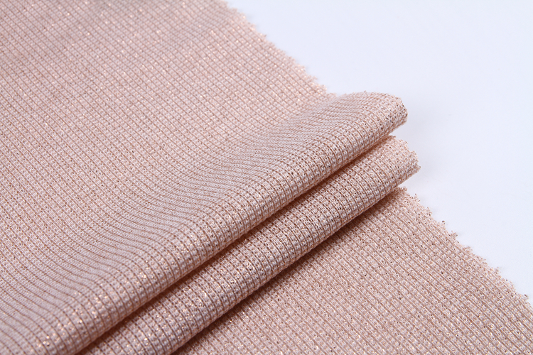 Best sell yarn dyed 2*2 rib textile tejidos con lurex ribbed knit tessuti rib polyester spandex fabric and textiles for clothing