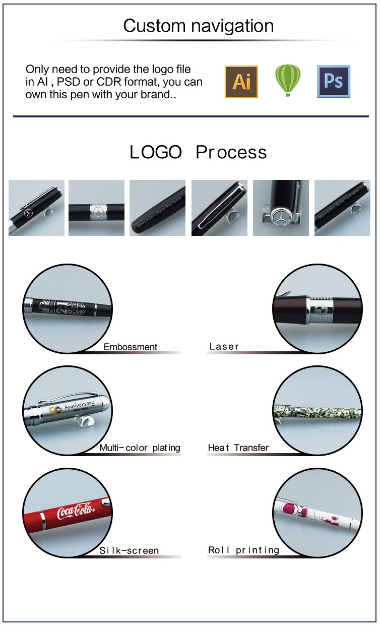 New desk stand pens with chain for office &hotel supplies