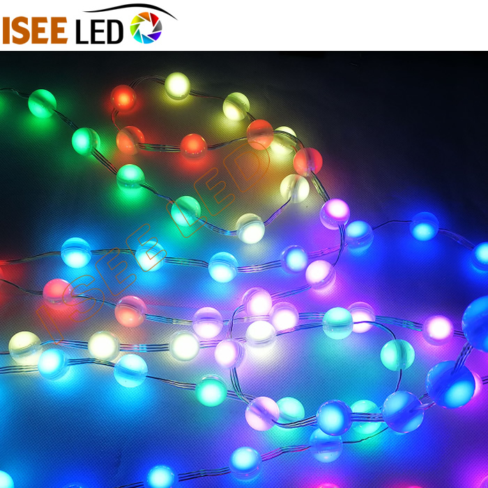 3D DMX RGB 50MM PIXEL LED Pêl Llinyn Pêl