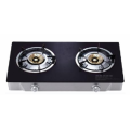 Black Tempered Glass Gas Stove 2 Burners