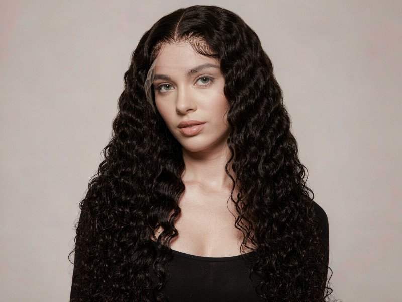 Breathable Cap Synthetic Full Wig Heat Resistant Fiber Natural Hairline For Women