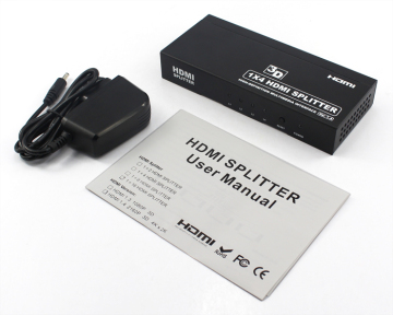 1 x 4 HDMI Video and Audio Splitter