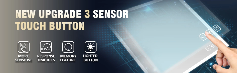 Sally Vertical LED Bathroom Mirror with Light 28X36 Inch Anti-Fog Dimmable Memory Function Wall Mounted LED Mirror for Bathroom