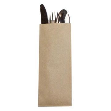 Natural Kraft Paper Silverware Bags for Cutlery and Utensils Place Settings