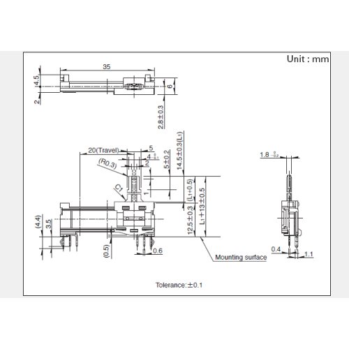 RS20H serie Schuifpotentiometer