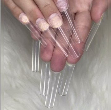 Extra Long XXL C Curve Square Nail Tips - Super Thin Half Cover