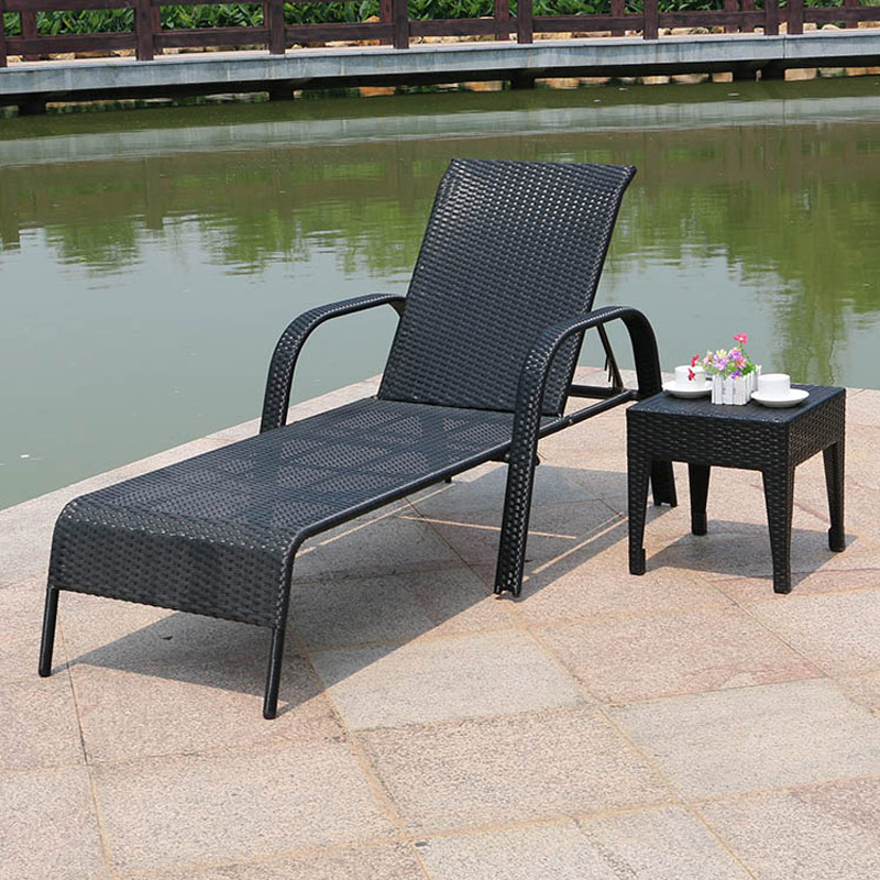 Garden Furniture Adjustable Rattan Outdoor Sun Lounger