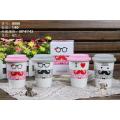 Mustache Ceramics Mug with Silicone Lid