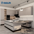 Kabinet dapur gandum dan kombinasi kayu modern