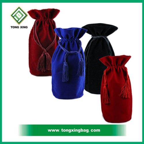 Factory Direct Selling Drawstring Pouch / wine bag / jewelry bag Velvet with Customized Logo