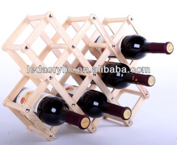 Folding wooden wine rack