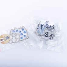 Handmade Rose Flower Pig Appliques / Blue Rose Pig Applique Patch