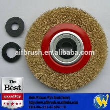 crimped wheel brass wire brush for metal deburring
