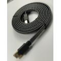 Cable Ethernet plano Cat8 Nylon trenzado de alta velocidad