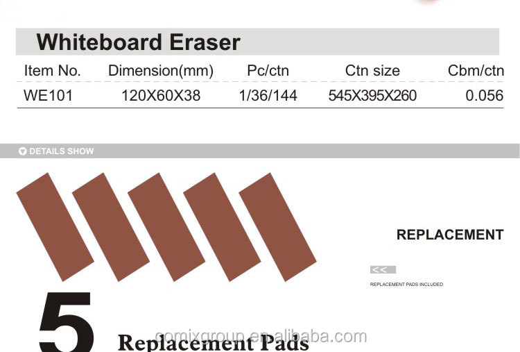 Top Quality Magnetic replacement pads Whiteboard Eraser