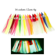 Wholesale Soft Plastic Fishing Lures 12cm 4g Octopus Skirt Luminous Squid Trolling Deep Sea Bass Lures