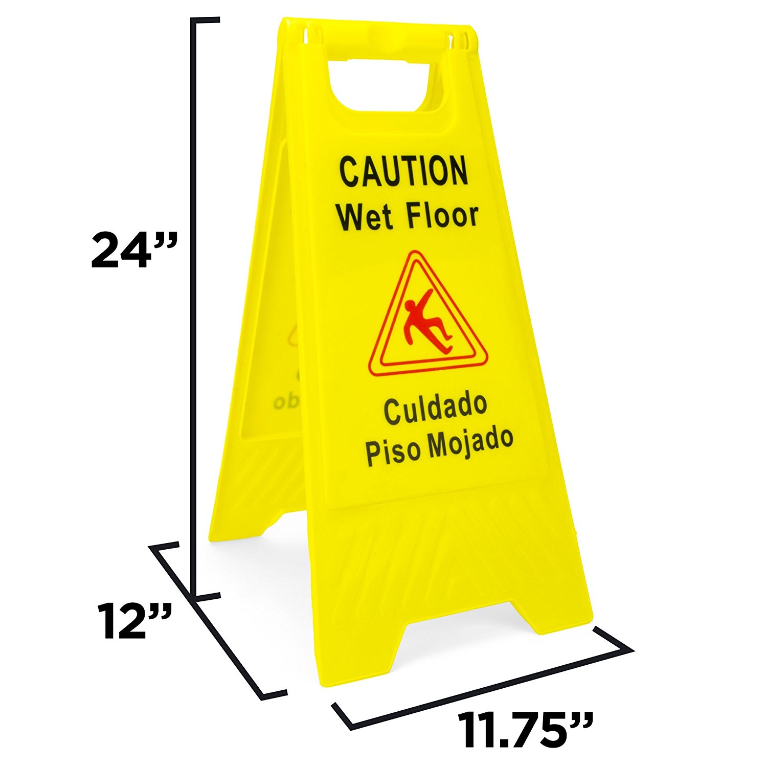 Yellow Plastic A Shape Caution Wet Floor Warning Sign Board