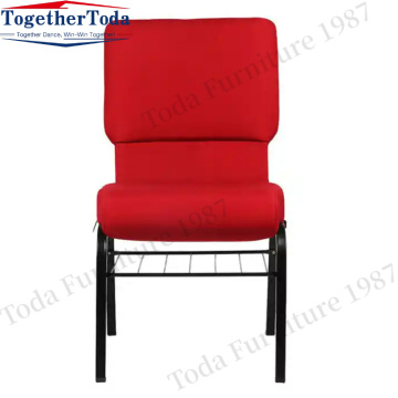 Cheap stackable thickened metal church chairs for hotels