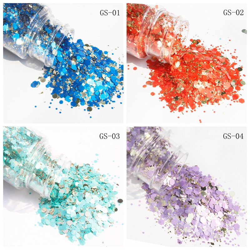 2021 new Glitter powder glow in dark glitter shapes