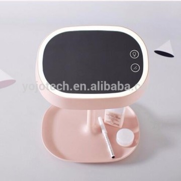 Multifunctional desktop mirror with lamp