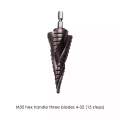 Profesional Hex Shank HSS Step Drill Bit Steel Spiral Cobalt Sheet Cone Cutter Bit untuk Kayu Logam